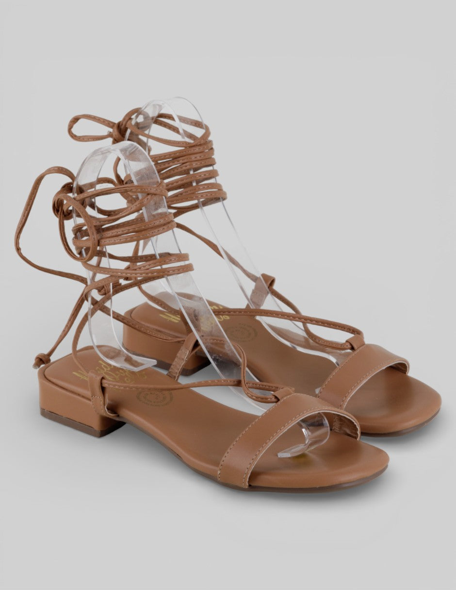 Sandalias de piso Exterior Sintético Color Café Para Mujer De Genérica