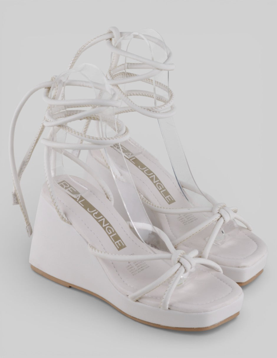 Sandalias con plataforma Exterior Sintético Color Blanco Para Mujer De Genérica