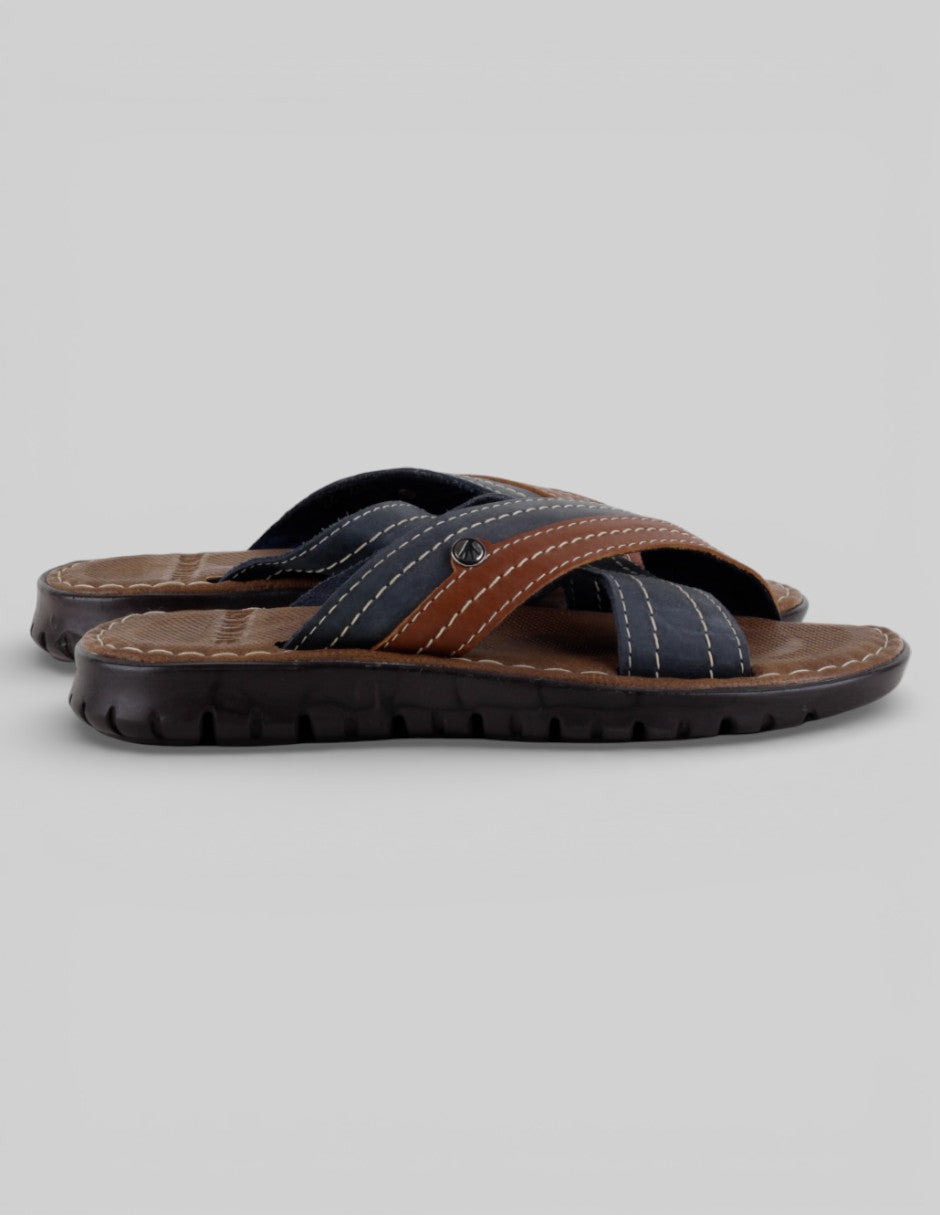 Sandalias de piso  en Piel – Café talla 22