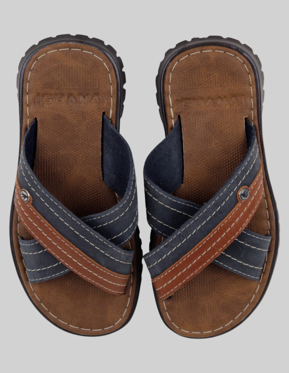 Sandalias de piso  en Piel – Café talla 22