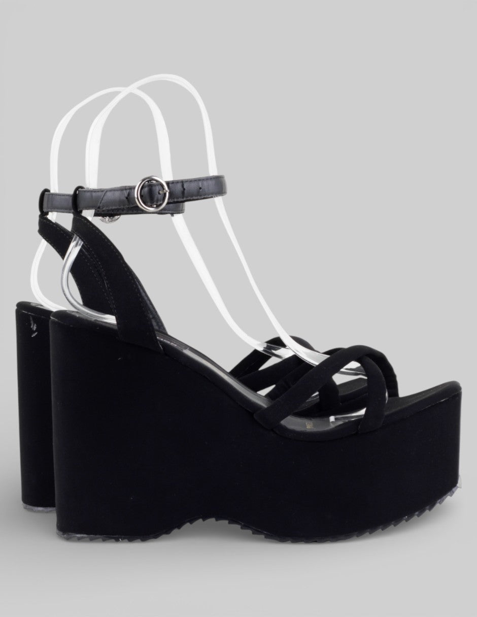 Sandalias con plataforma  en Textil – Negro talla 27