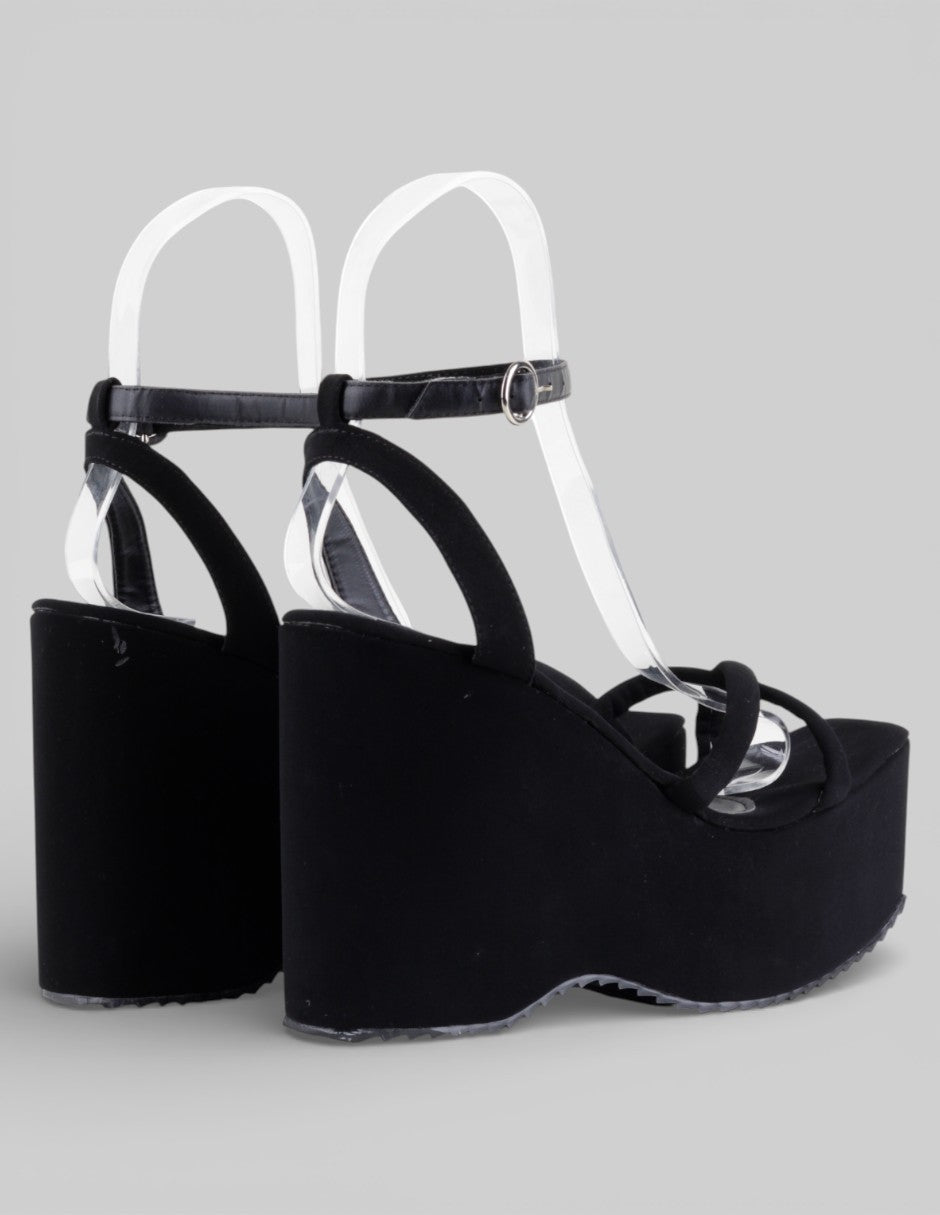 Sandalias con plataforma  en Textil – Negro talla 27