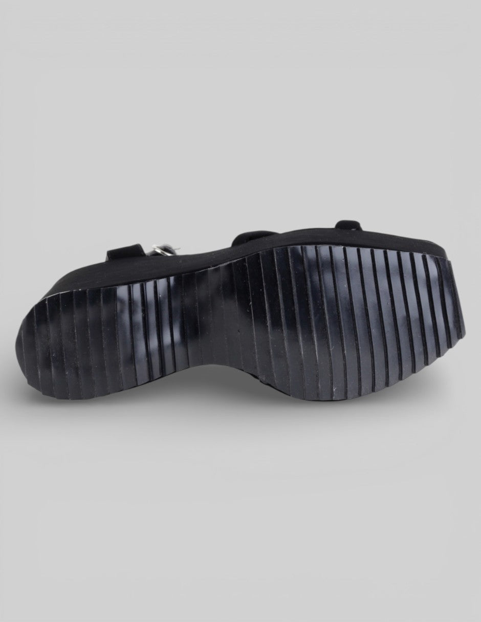 Sandalias con plataforma  en Textil – Negro talla 27