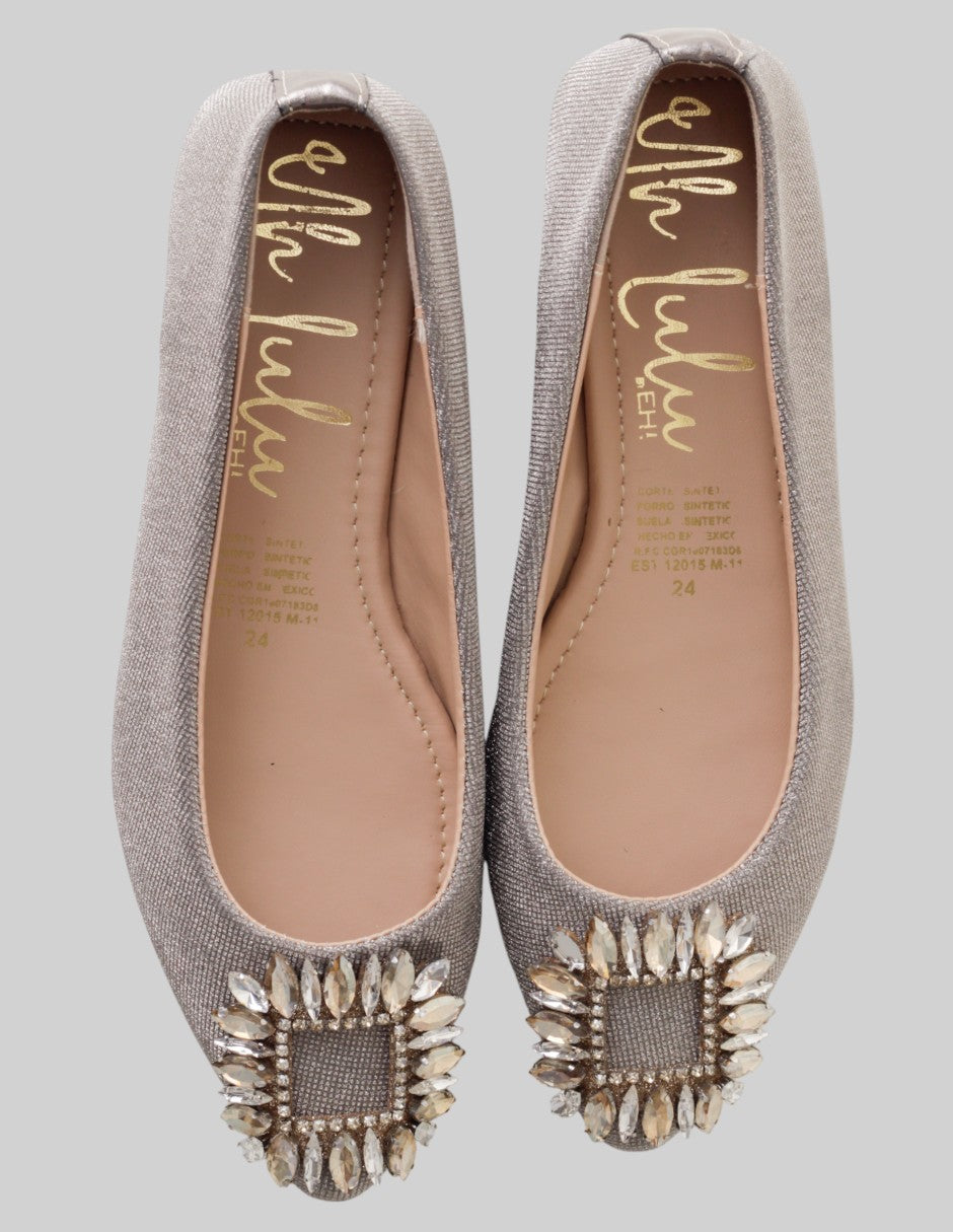 Flats puntales  en Sintético – Dorado talla 24