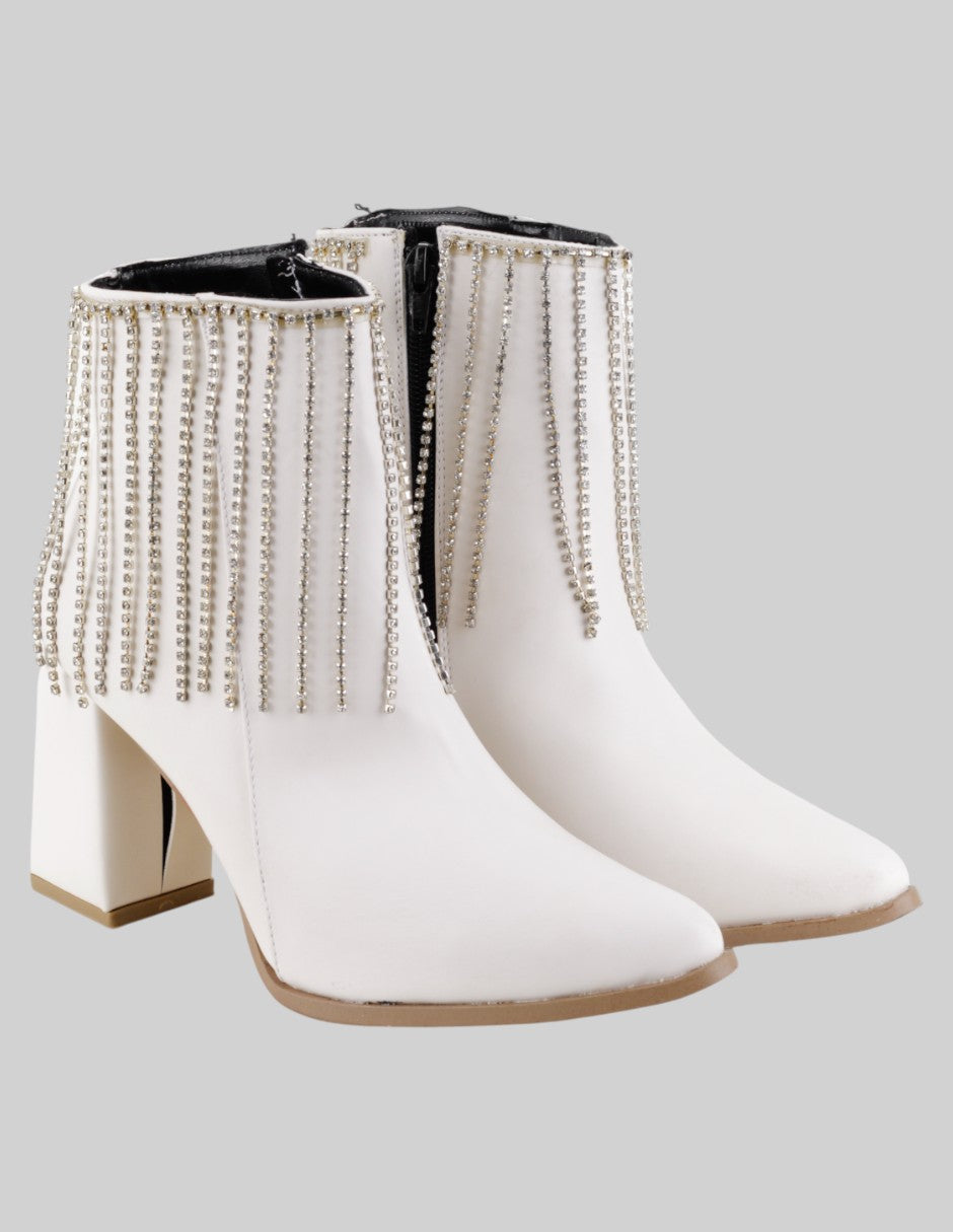 Botín con tacón Exterior Piel vegana Color Beige Para Mujer De rbcollection