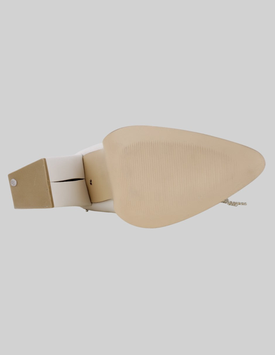 Botín con tacón  en Piel vegana – Beige talla 26