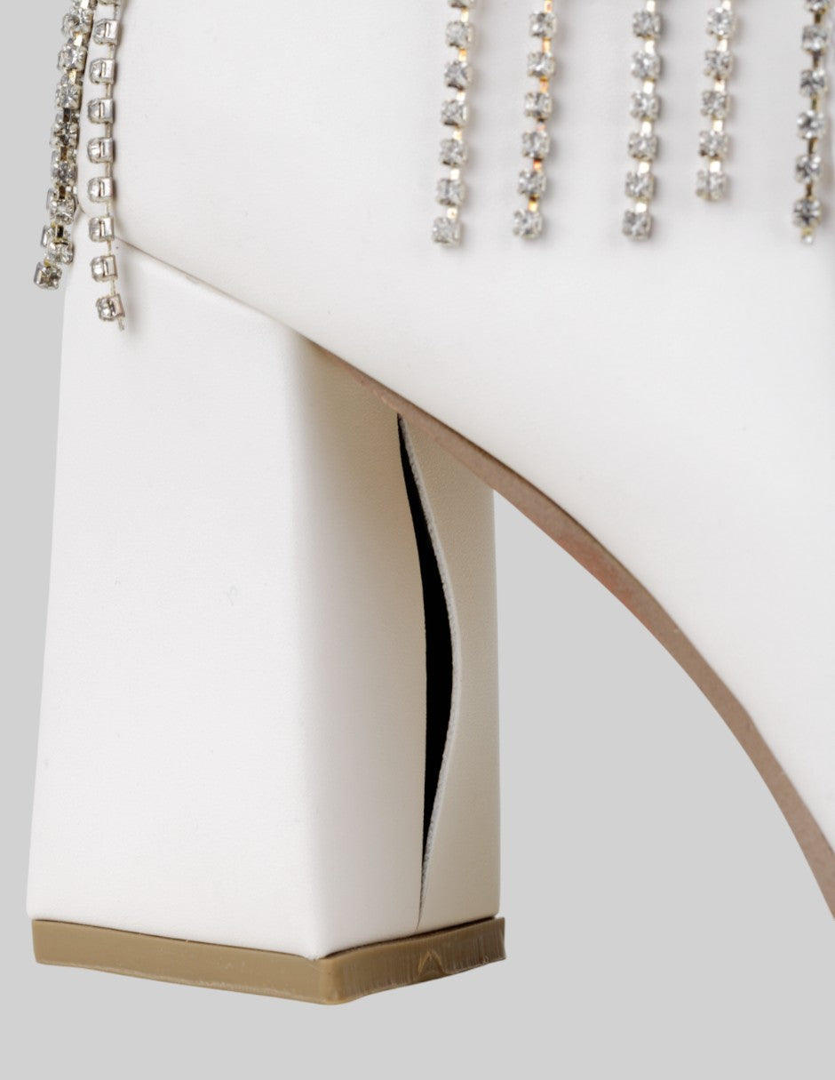 Botín con tacón  en Piel vegana – Beige talla 26