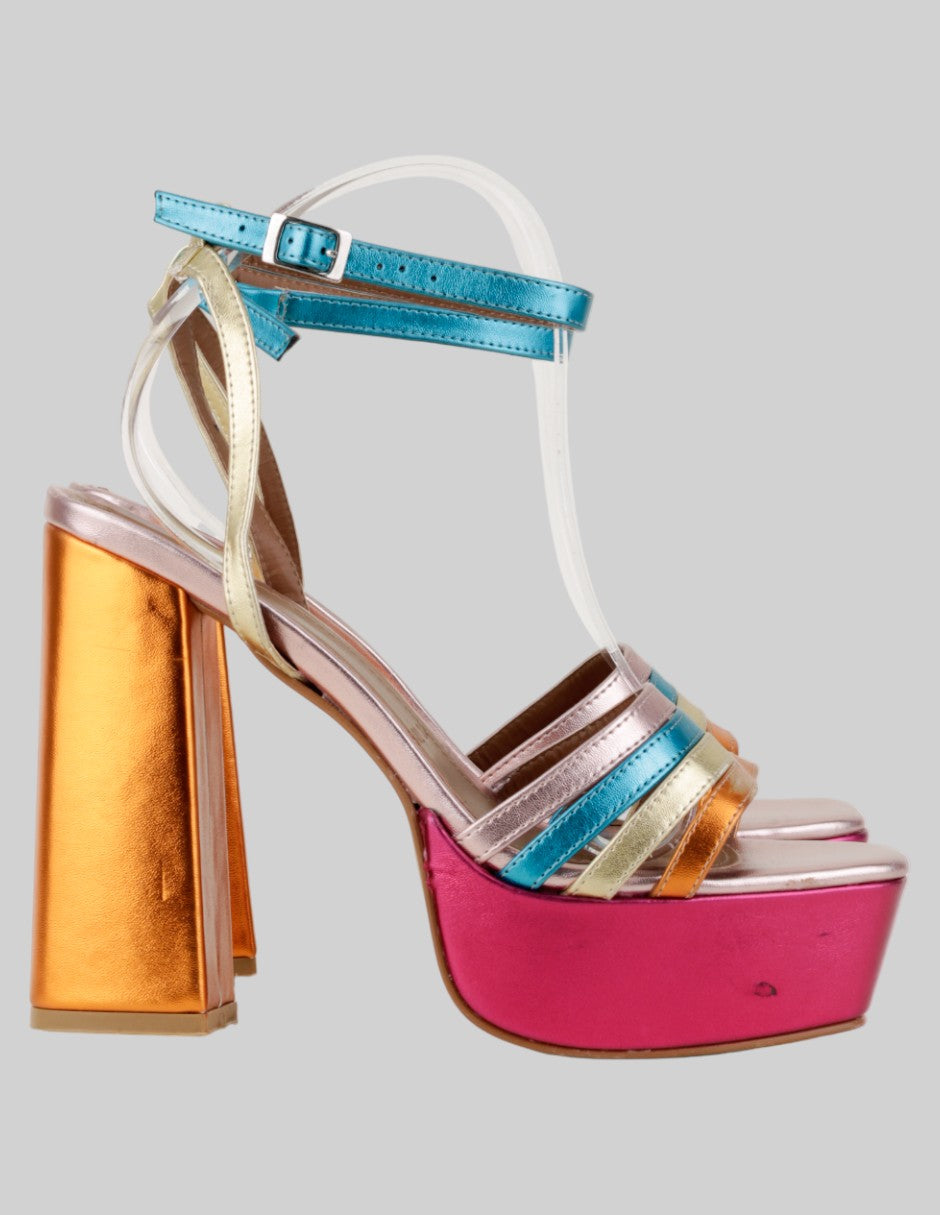 Sandalia con tacón  en Sintético – Multicolor talla 26