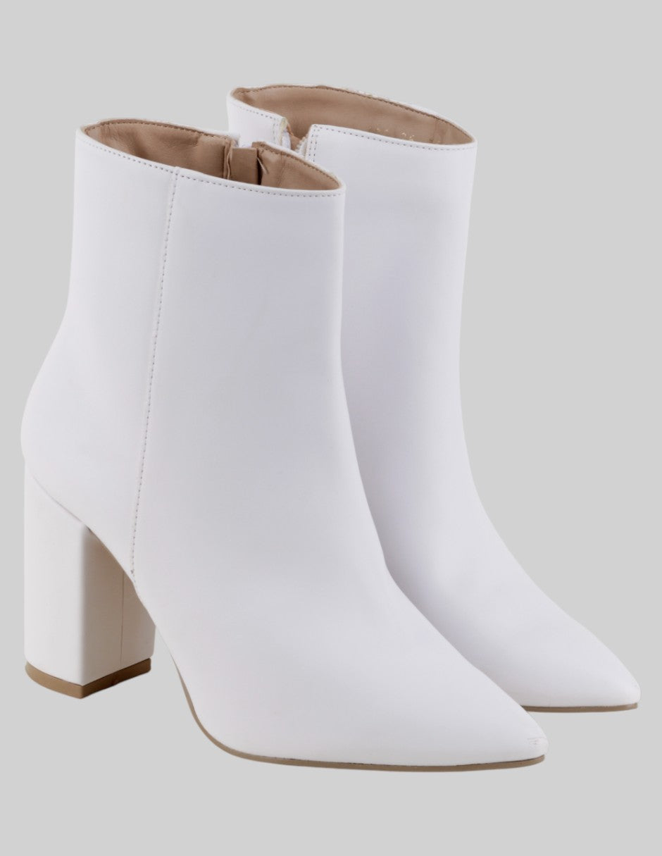 Botín con tacón Exterior Sintético Color Blanco Para Mujer De alexa