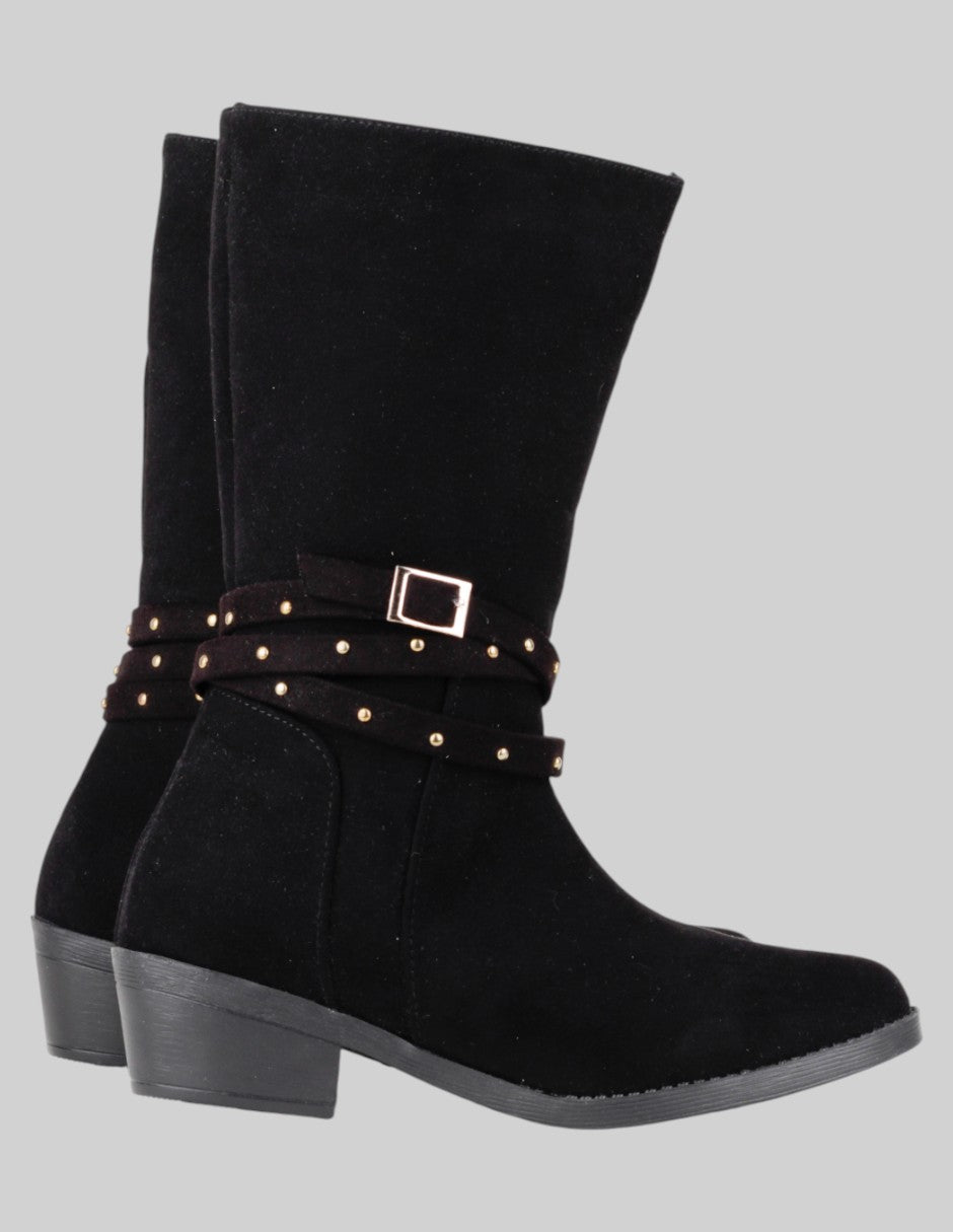 Botas casuales  en Gamuza – Negro talla 23