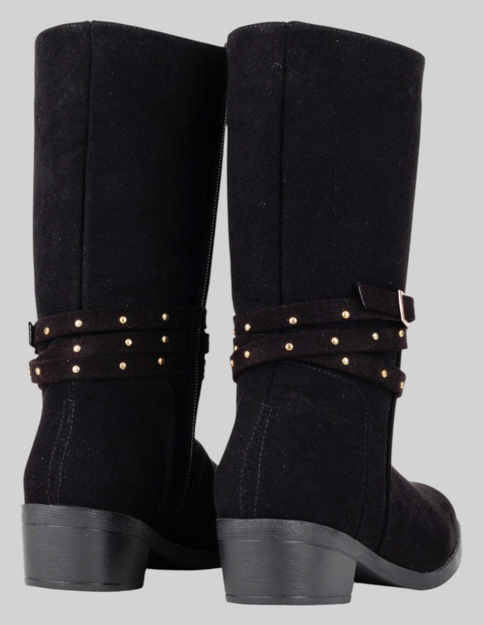 Botas casuales  en Gamuza – Negro talla 23