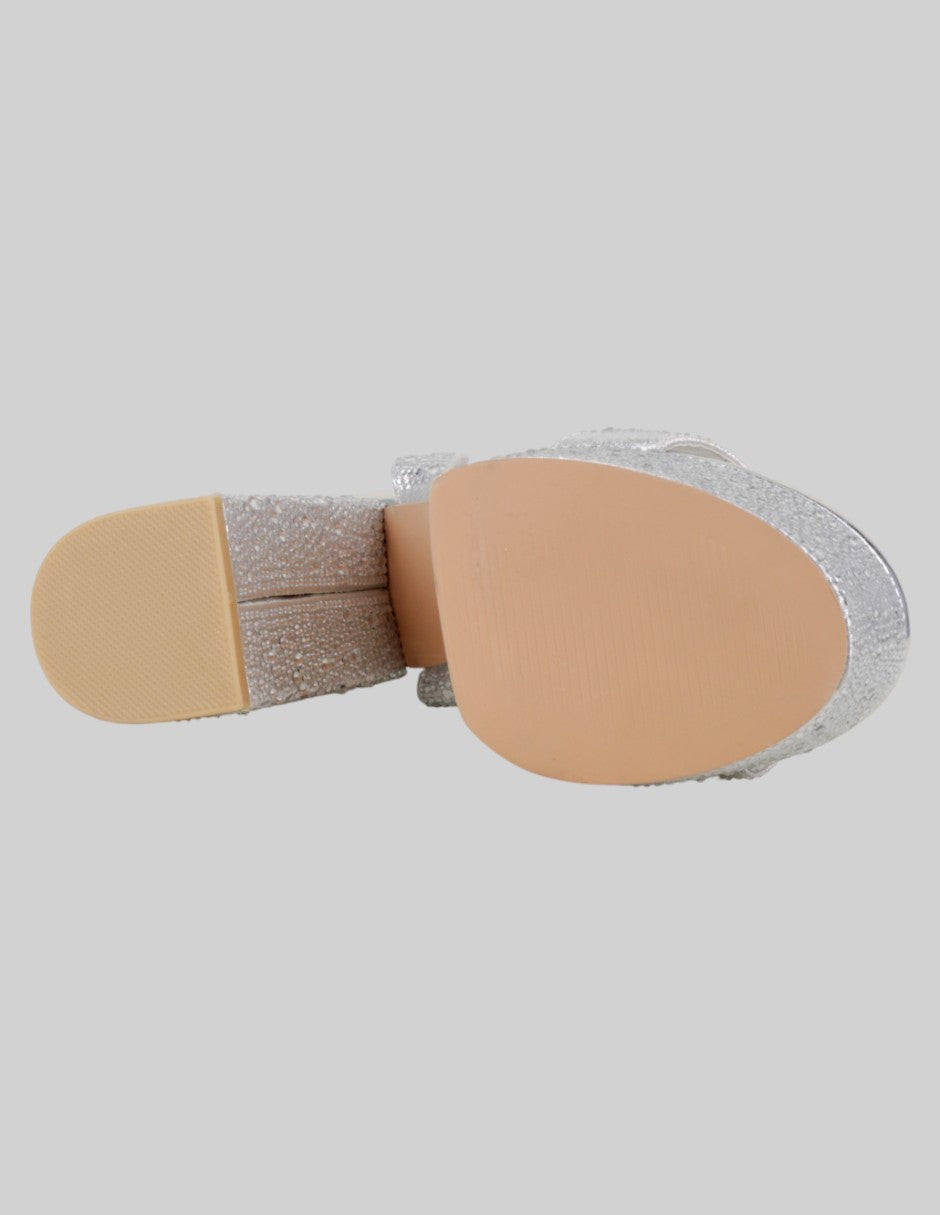 Sandalia con tacón  en Sintético – Plata talla 24