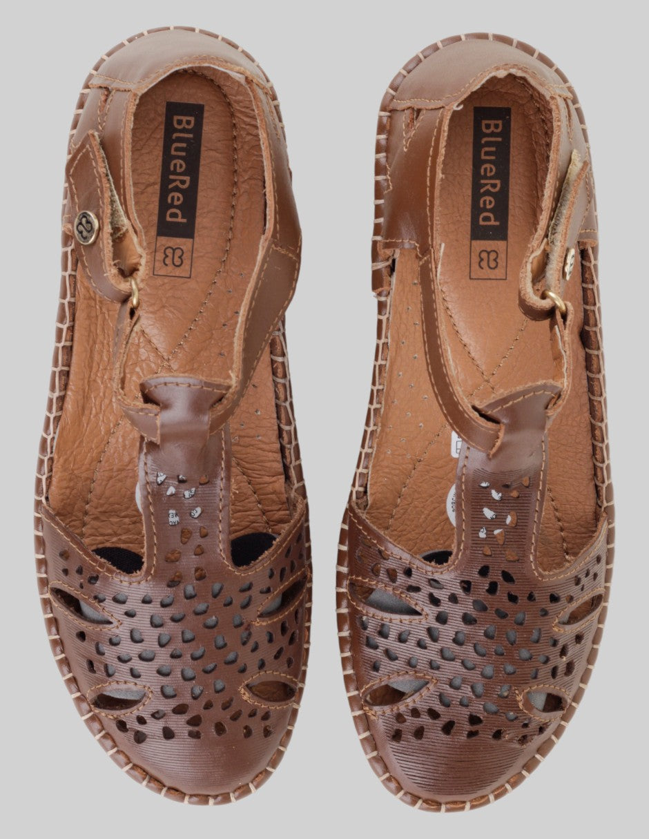 Sandalias de piso  en Piel – Café talla 24