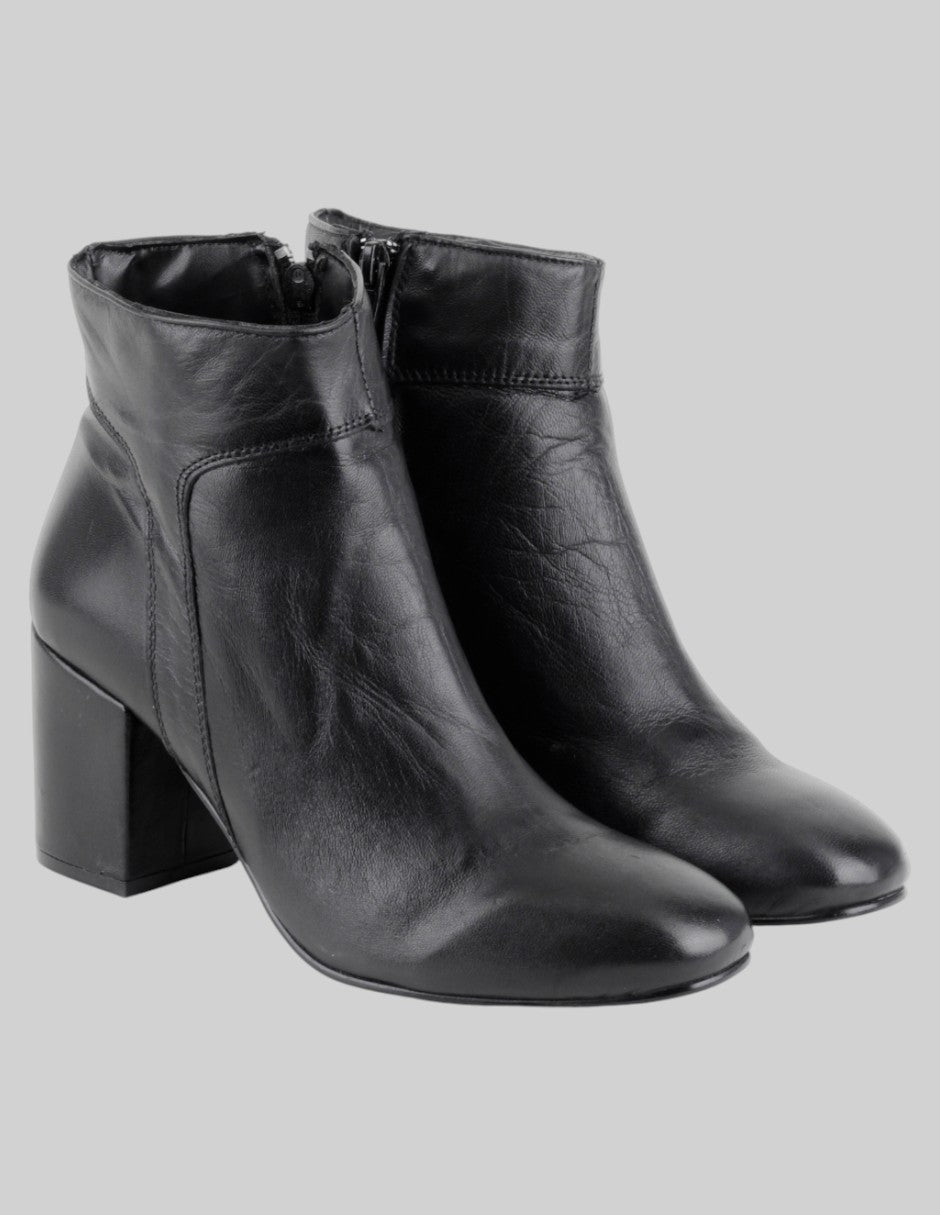 Botín con tacón Exterior Piel Color Negro Para Mujer De rbcollection
