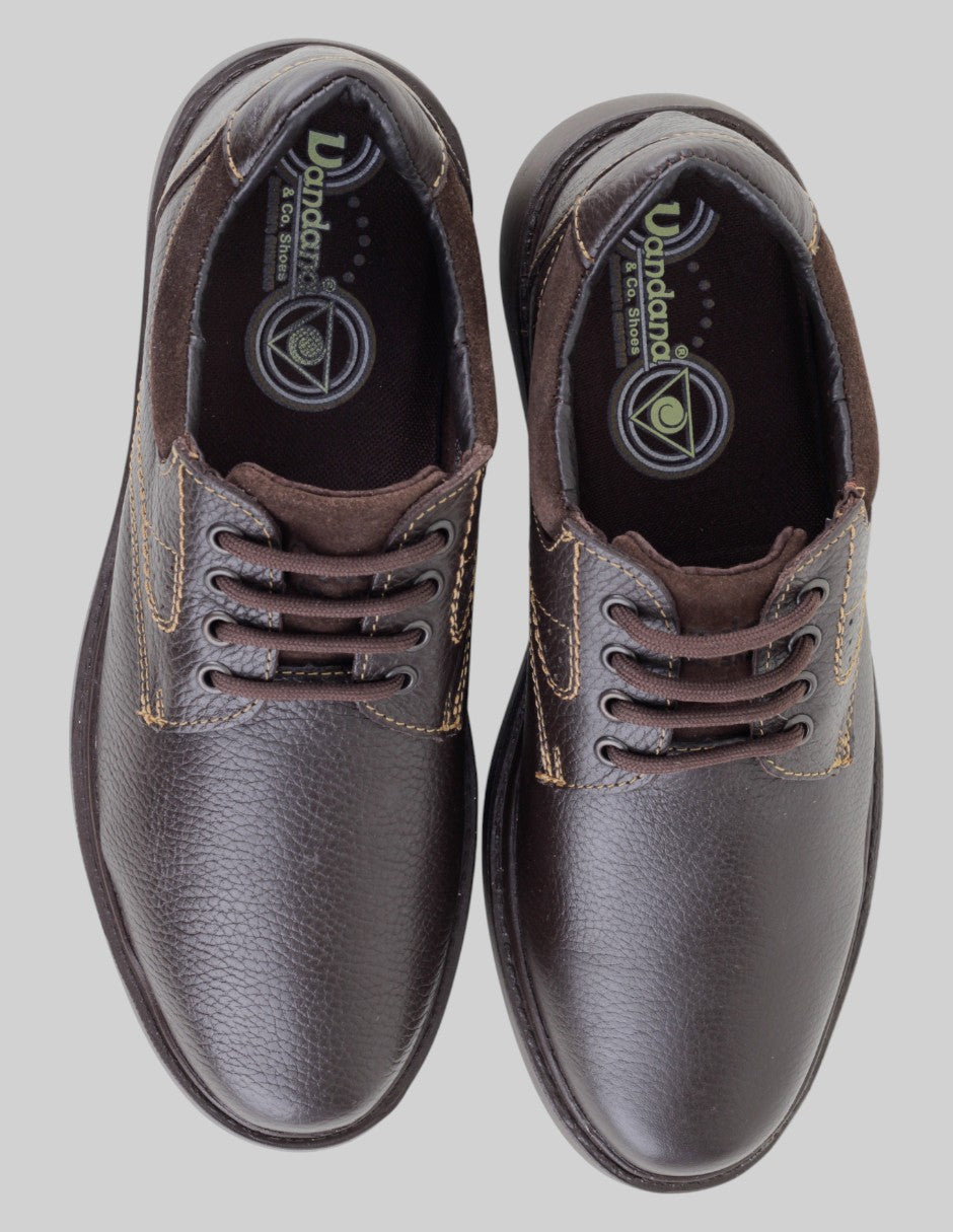 Zapatos de confort  en Piel – Café talla 27