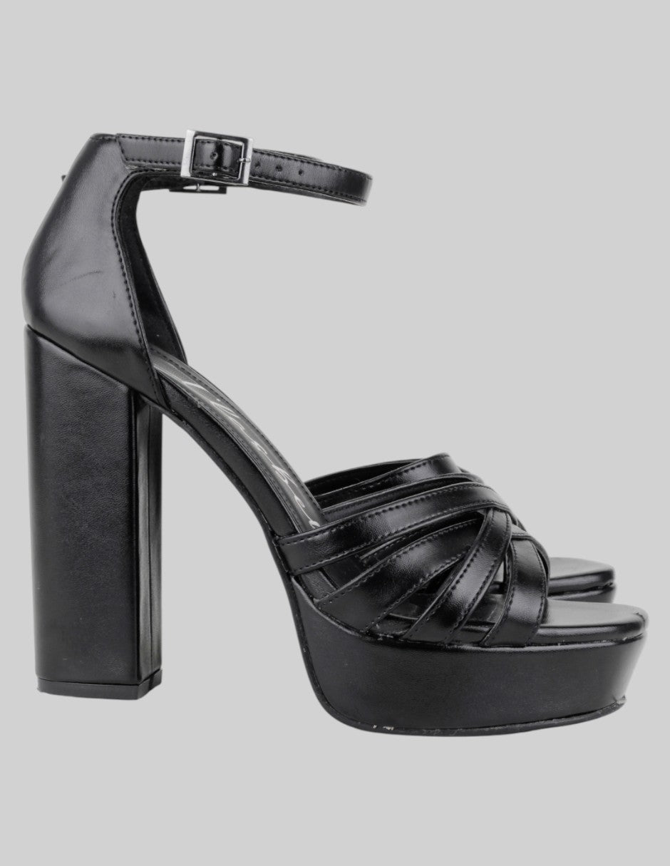 Sandalia con tacón  en Piel vegana – Negro talla 25
