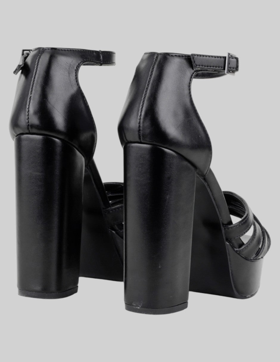 Sandalia con tacón  en Piel vegana – Negro talla 25