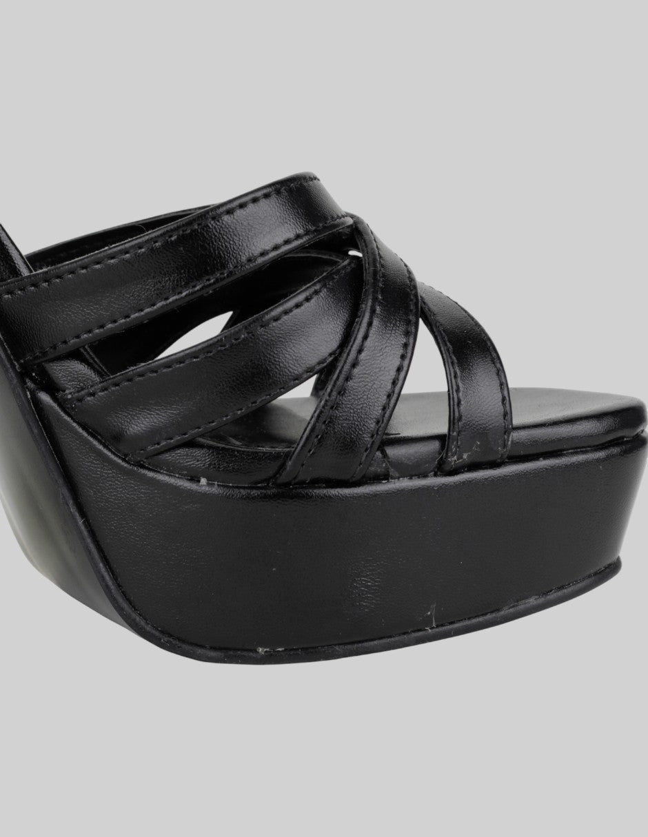 Sandalia con tacón  en Piel vegana – Negro talla 25