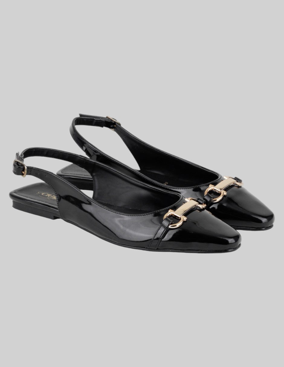 Loafers Exterior Charol Color Negro Para Mujer De Crimelli