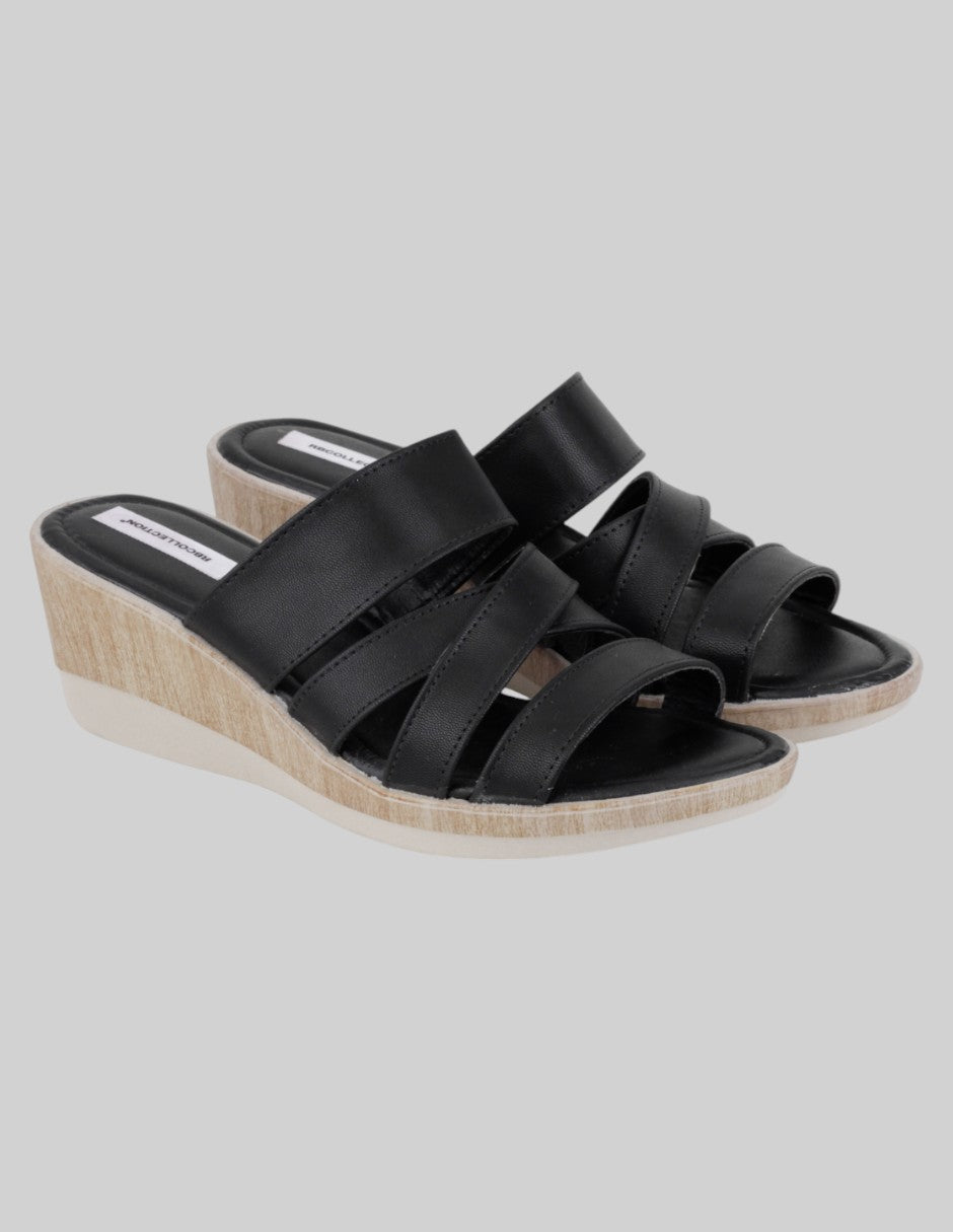 Sandalias con plataforma Exterior Piel vegana Color Negro Para Mujer De RBCOLLECTION