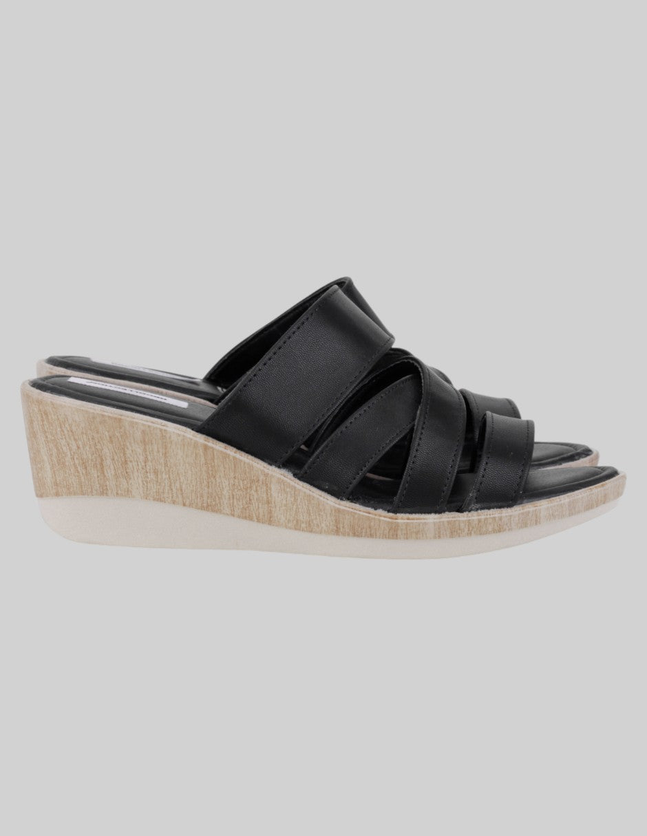 Sandalias con plataforma  en Piel vegana – Negro talla 25