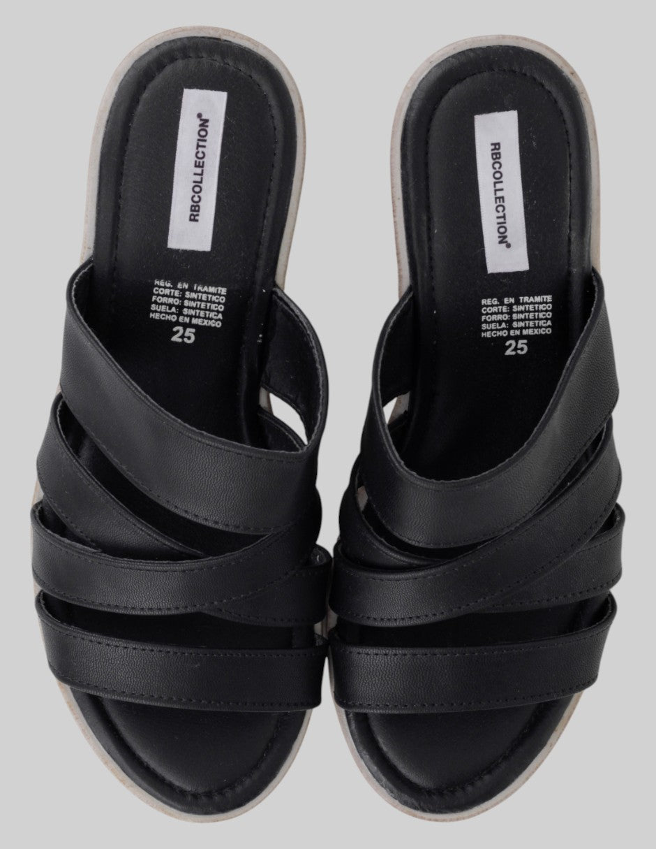 Sandalias con plataforma  en Piel vegana – Negro talla 25