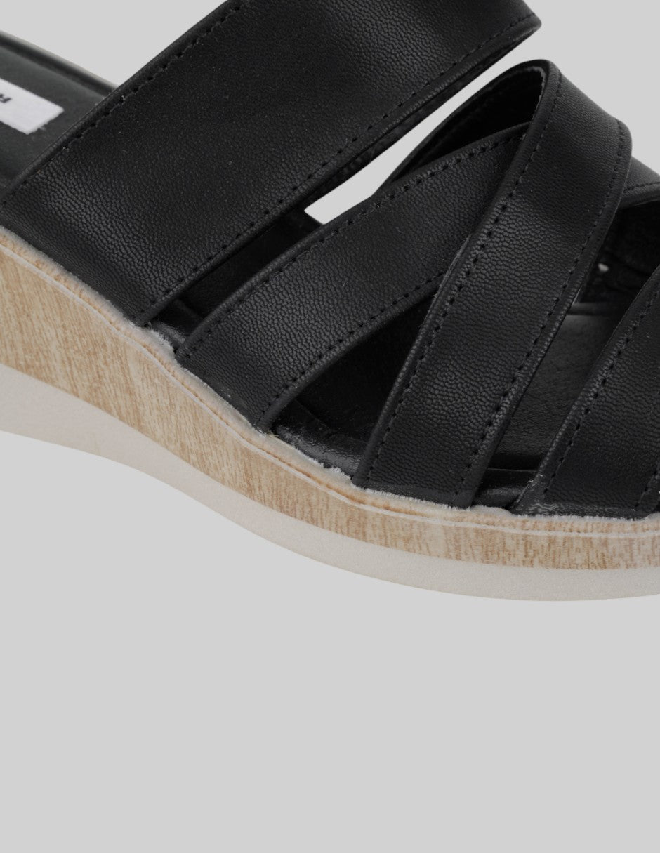 Sandalias con plataforma  en Piel vegana – Negro talla 25