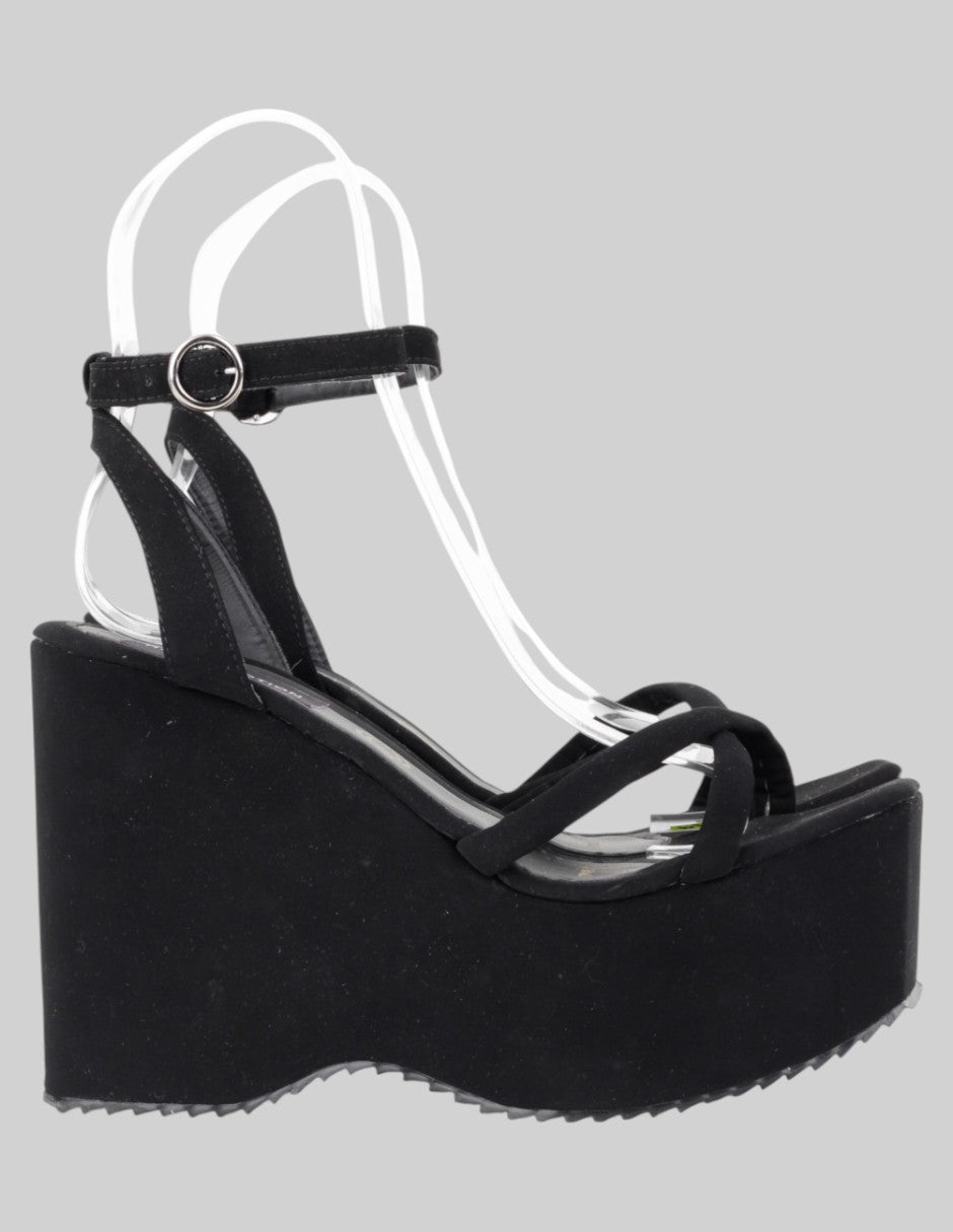 Sandalias con plataforma  en Gamuza – Negro talla 25