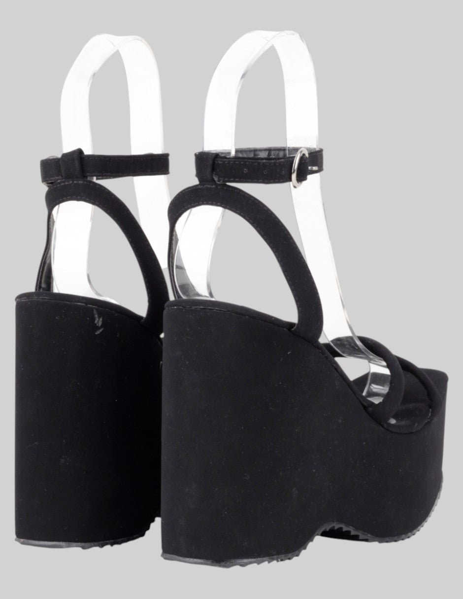 Sandalias con plataforma  en Gamuza – Negro talla 25