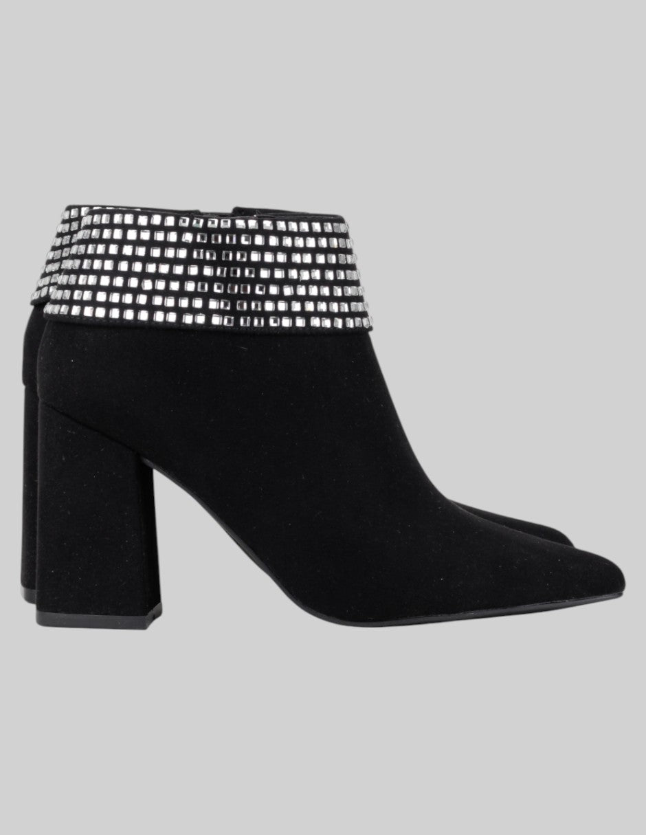 Botín con tacón  en Textil – Negro talla 24