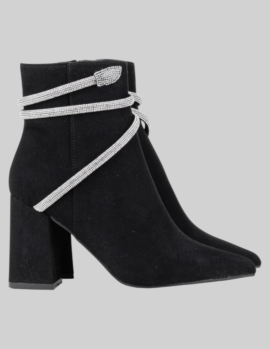 Botín con tacón  en Textil – Negro talla 24