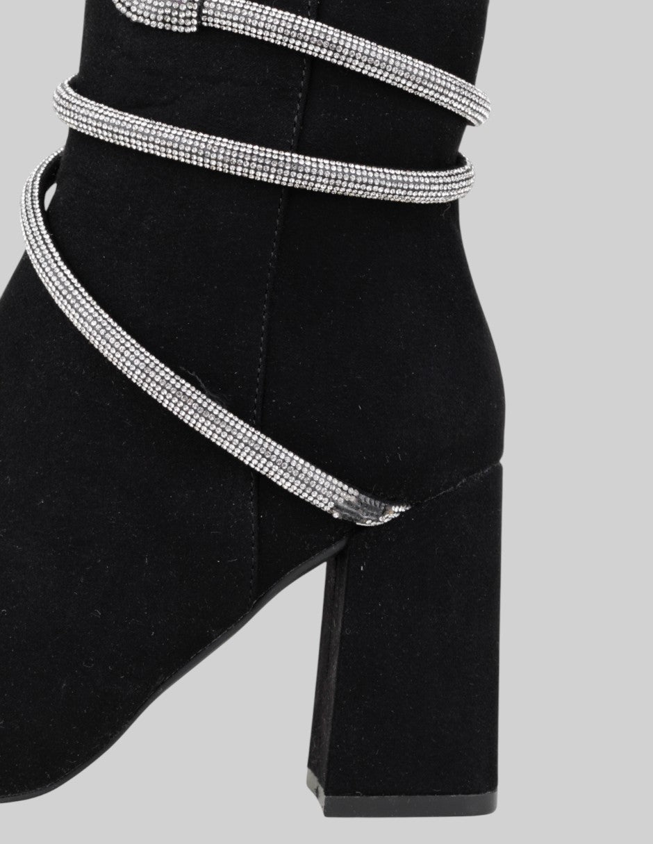 Botín con tacón  en Textil – Negro talla 24
