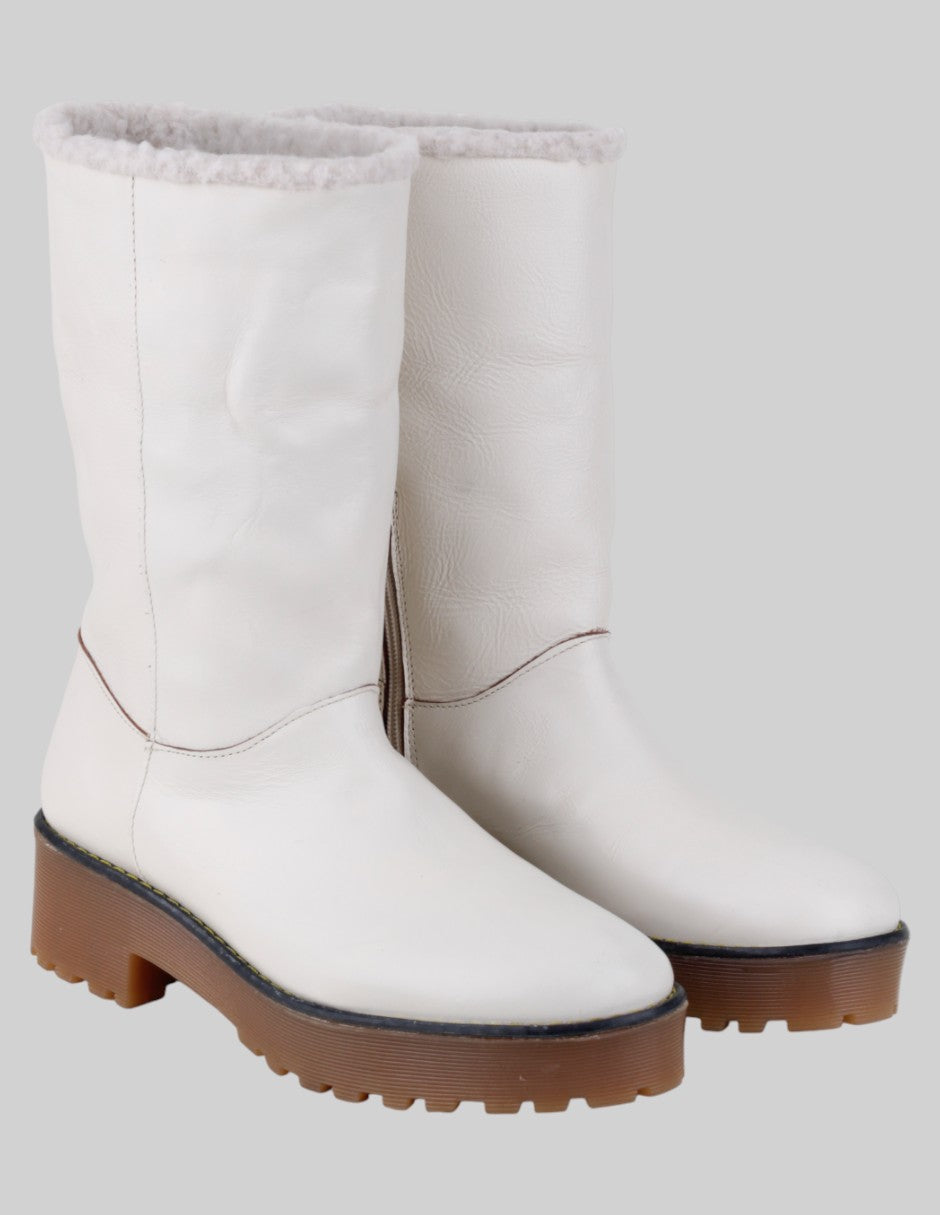 Botas casuales Exterior Piel  Color Beige Para Mujer De cruz shoes