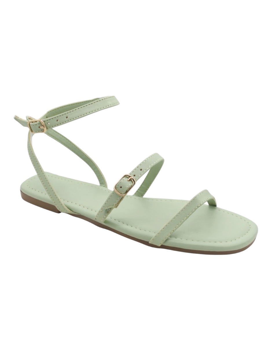 Sandalias de piso Exterior Piel Vegana Color Verde Para Mujer De RBBASICS