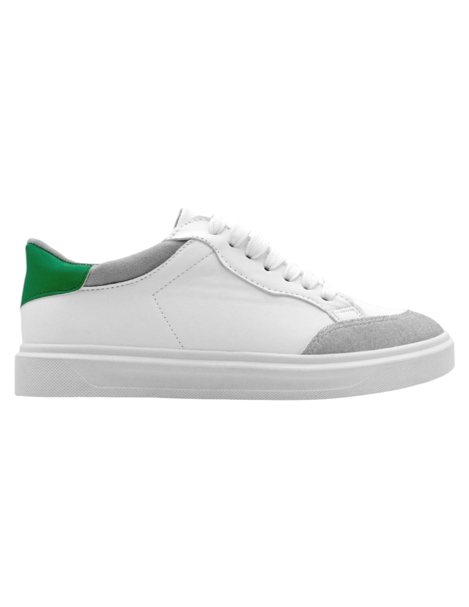 Tenis con cordones en Sintético – Blanco