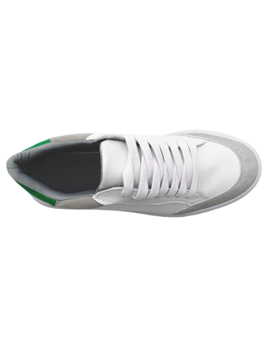 Tenis con cordones en Sintético – Blanco