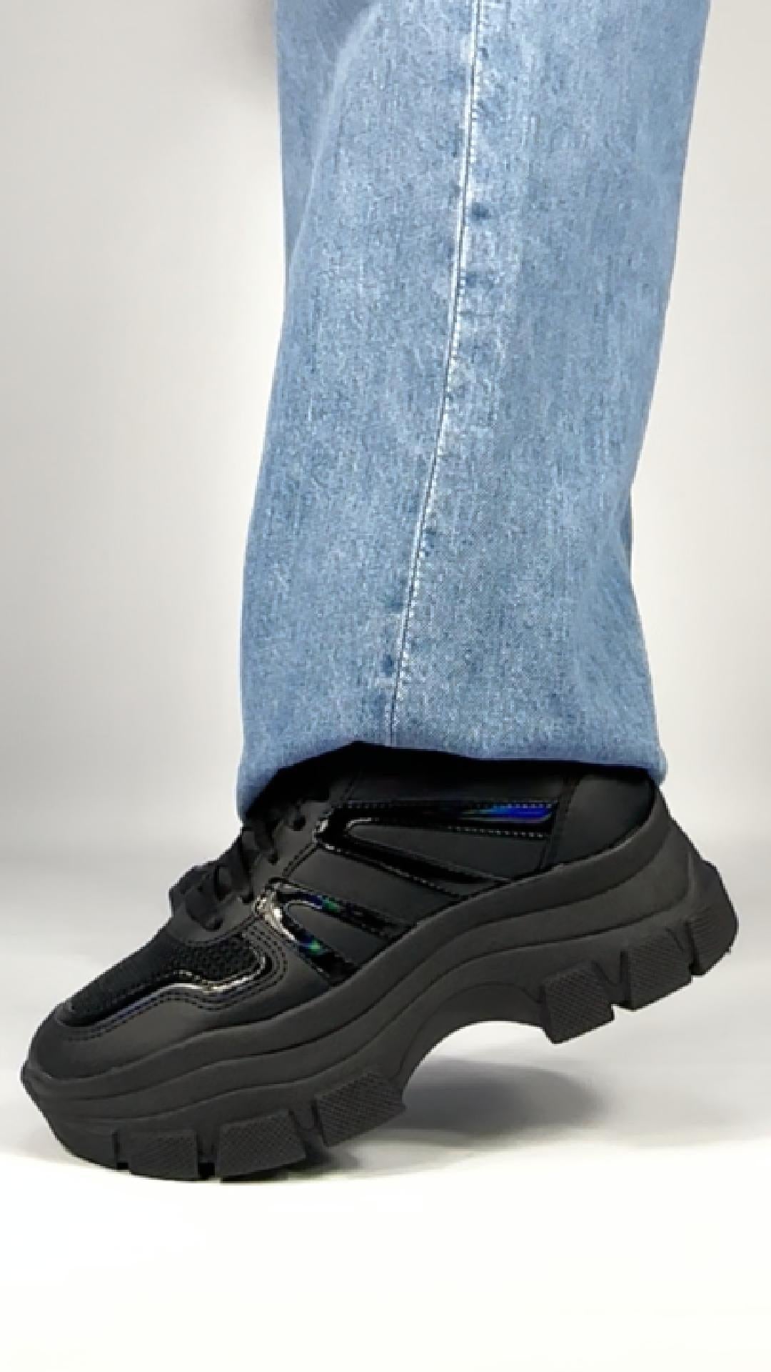 Tenis tipo deportivo Exterior Piel vegana Color Negro Para Mujer De RBCOLLECTION