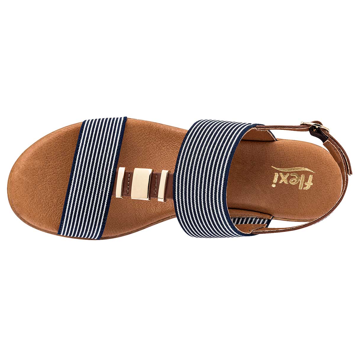 Sandalias Exterior Textil Color Marino Para Mujer De Flexi