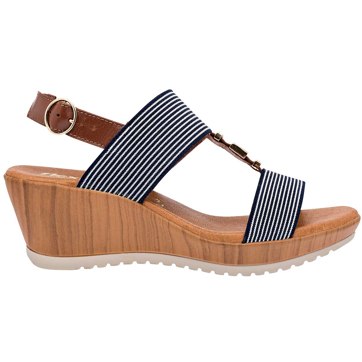 Sandalias Exterior Textil Color Marino Para Mujer De Flexi