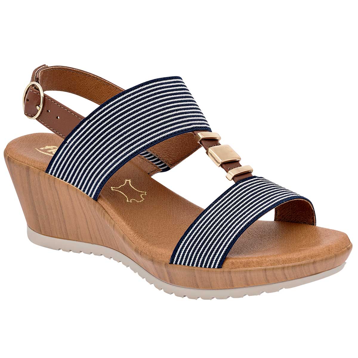 Sandalias Exterior Textil Color Marino Para Mujer De Flexi