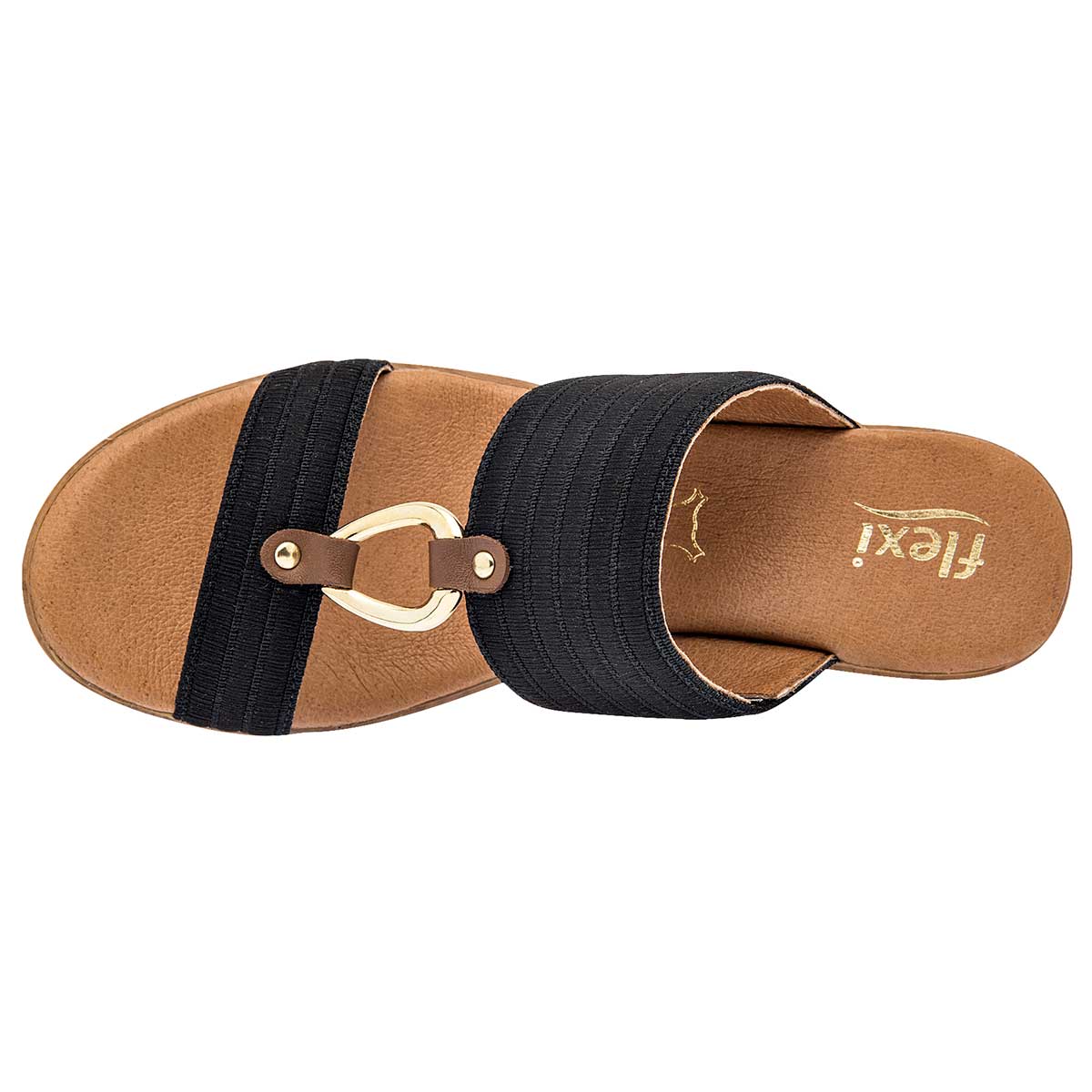 Sandalias Exterior Textil Color Negro Para Mujer De Flexi