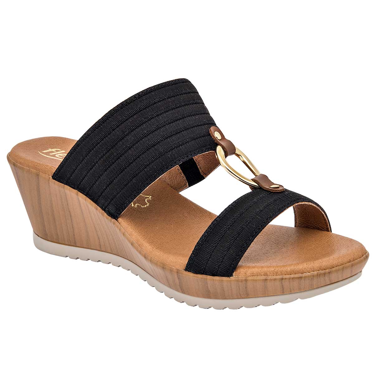 Sandalias Exterior Textil Color Negro Para Mujer De Flexi