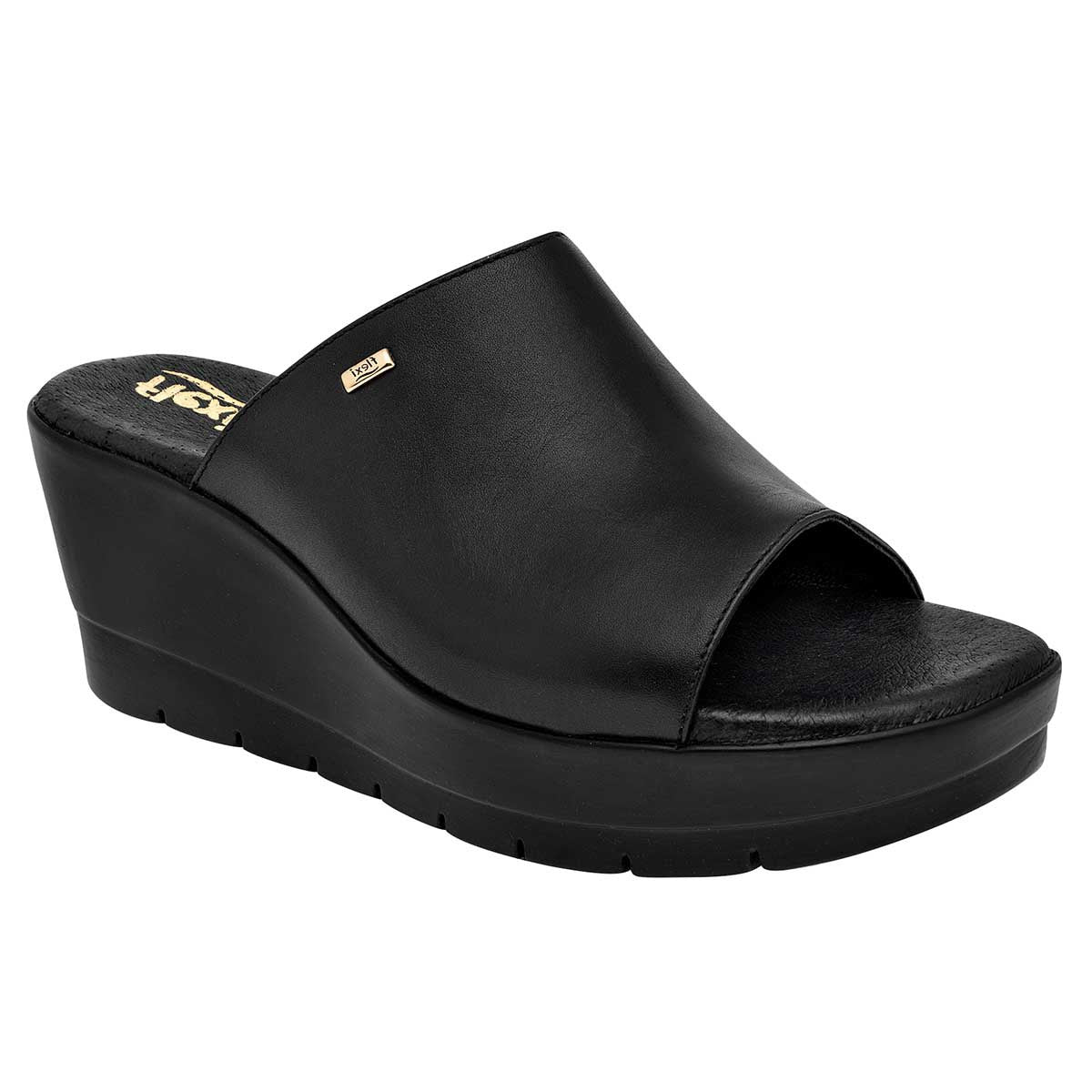 Sandalias Exterior Piel Color Negro Para Mujer De Flexi