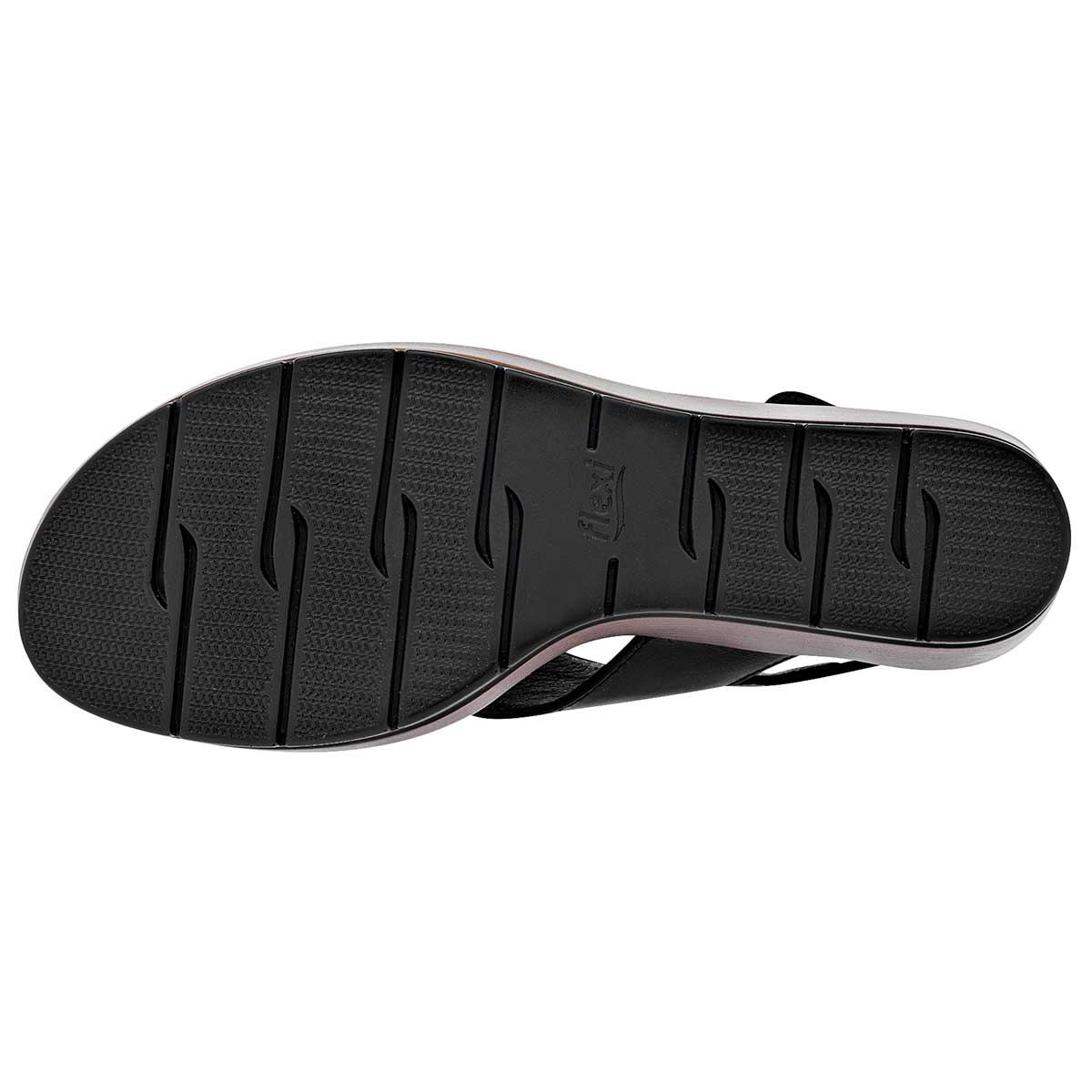 Sandalias Exterior Piel Color Negro Para Mujer De Flexi