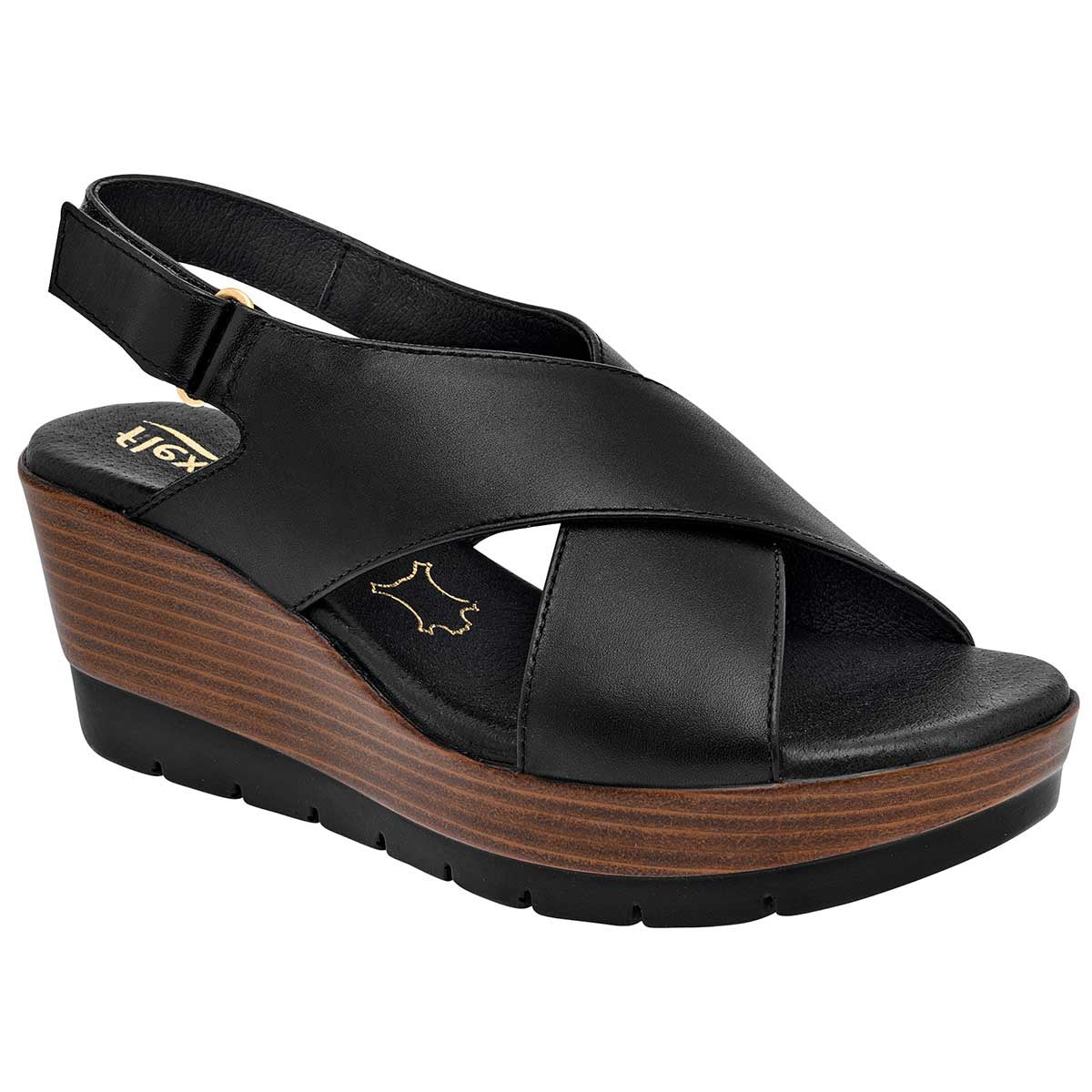 Sandalias Exterior Piel Color Negro Para Mujer De Flexi