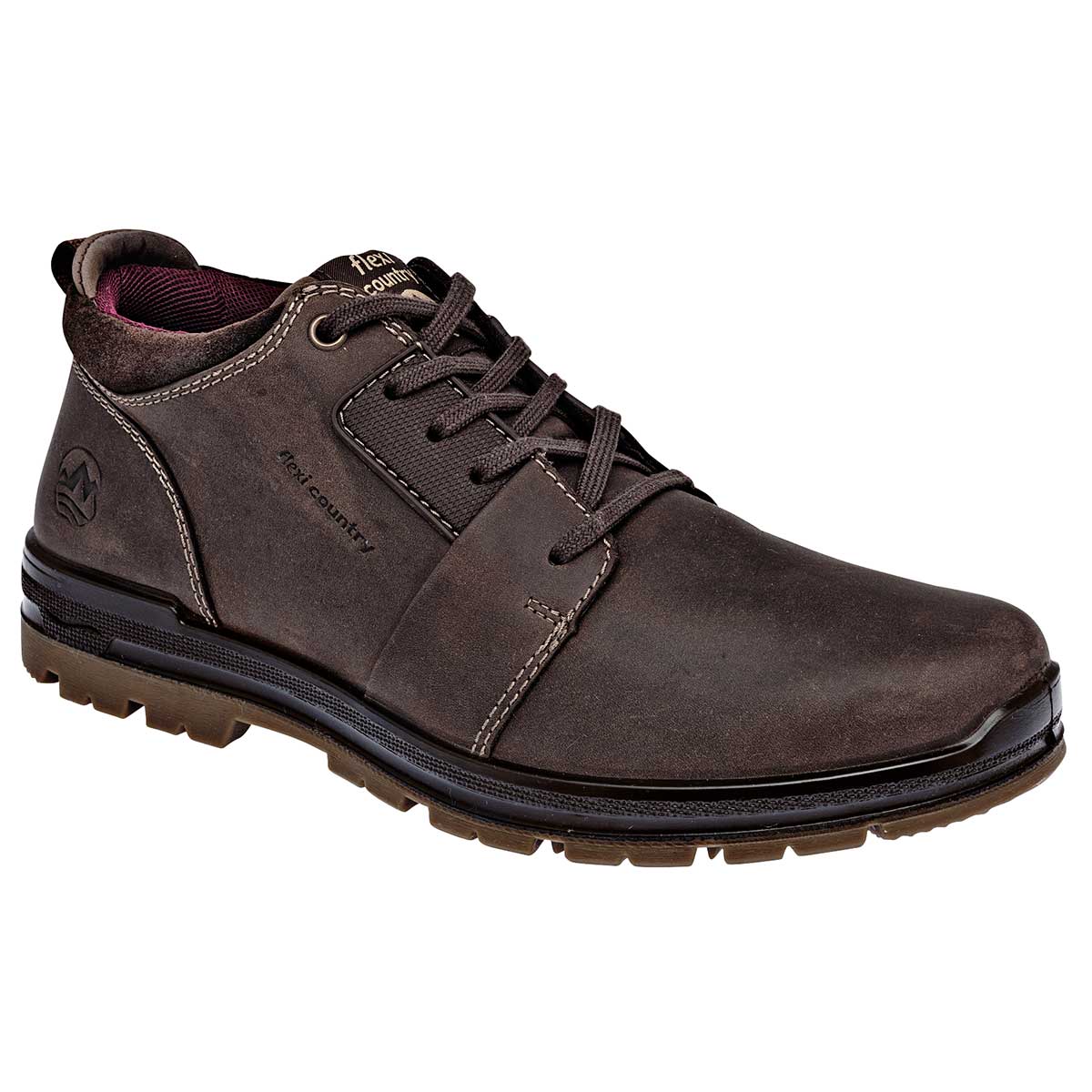 Zapatos confort y diabetico Exterior Piel Color Café Para Hombre De Flexi