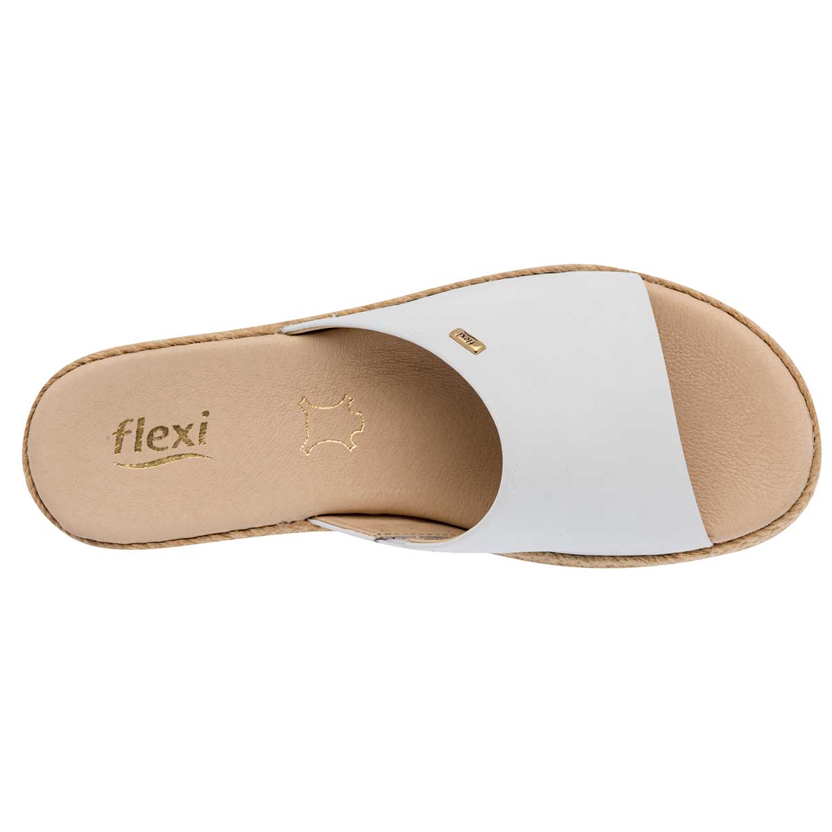 Sandalias Exterior Piel Color Blanco Para Mujer De Flexi