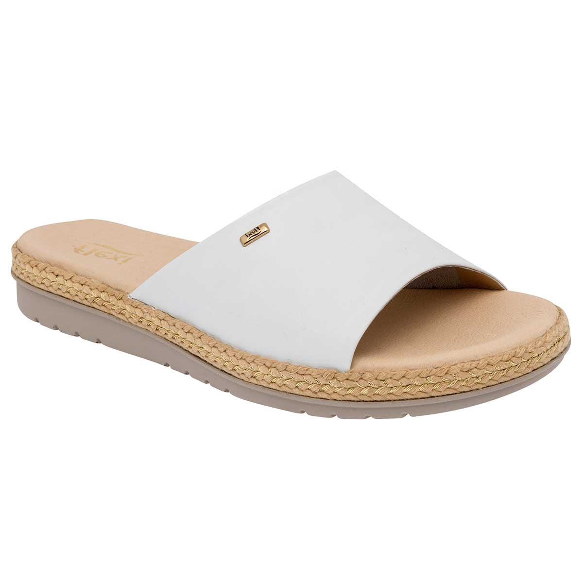 Sandalias Exterior Piel Color Blanco Para Mujer De Flexi