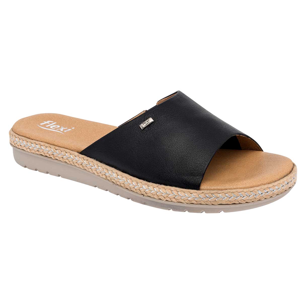 Sandalias Exterior Piel Color Negro Para Mujer De Flexi