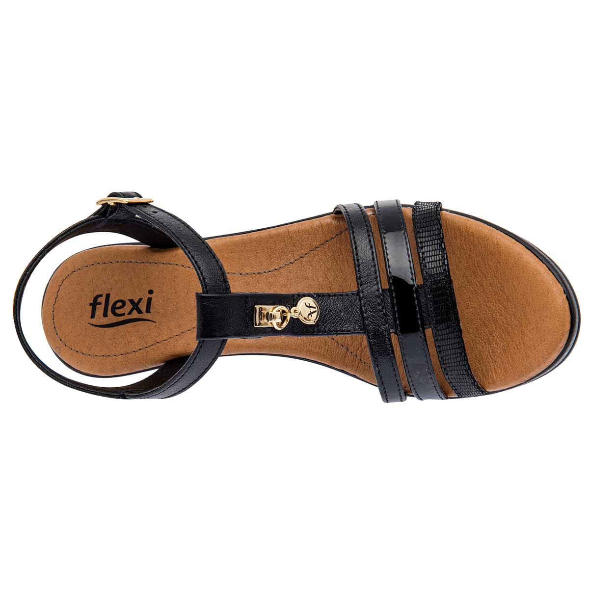 Sandalias Exterior Piel Color Negro Para Mujer De Flexi